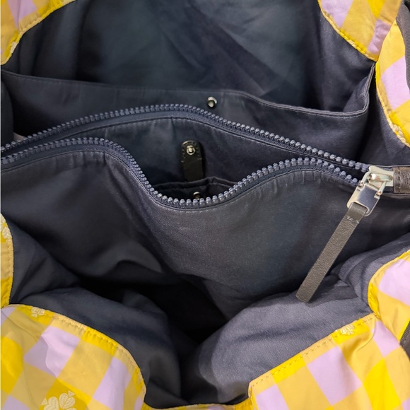 Kate Spade Yellow and Lavender Checkered Tote - Picture 3 of 6